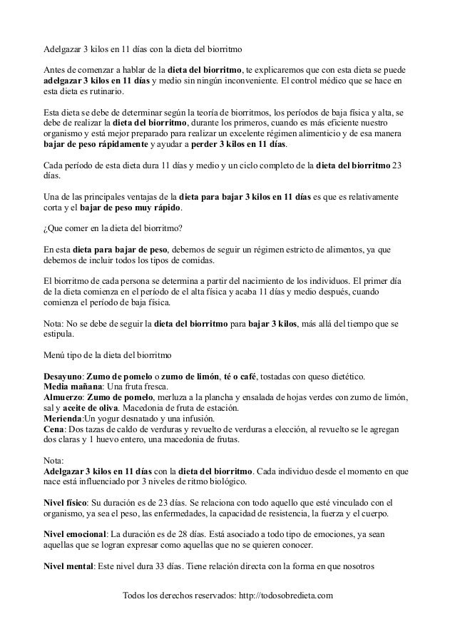Dieta para adelgazar en 3 dias 3 kilos Dieta para adelgazar en 3 dias 3 kilos
